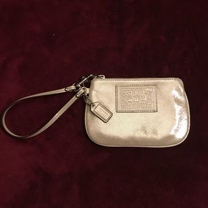 Silver Coach Poppy Wristlet